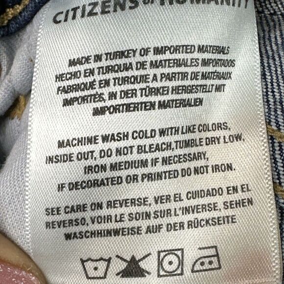 Citizens of Humanity Demy Flare Jeans Distressed Raw Hem Blue Sz 24 - Picture 8 of 13
